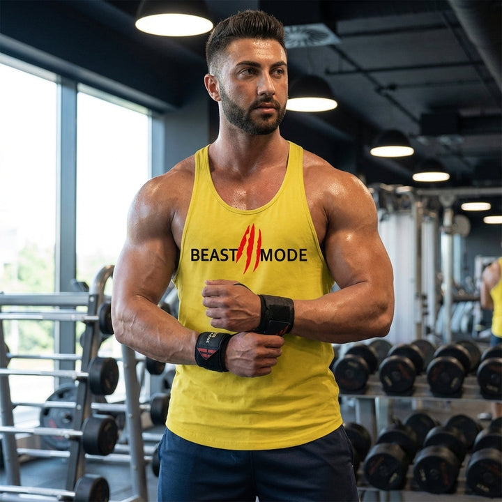 Men's lightweight cotton training tank top, Frederick, for gym workouts