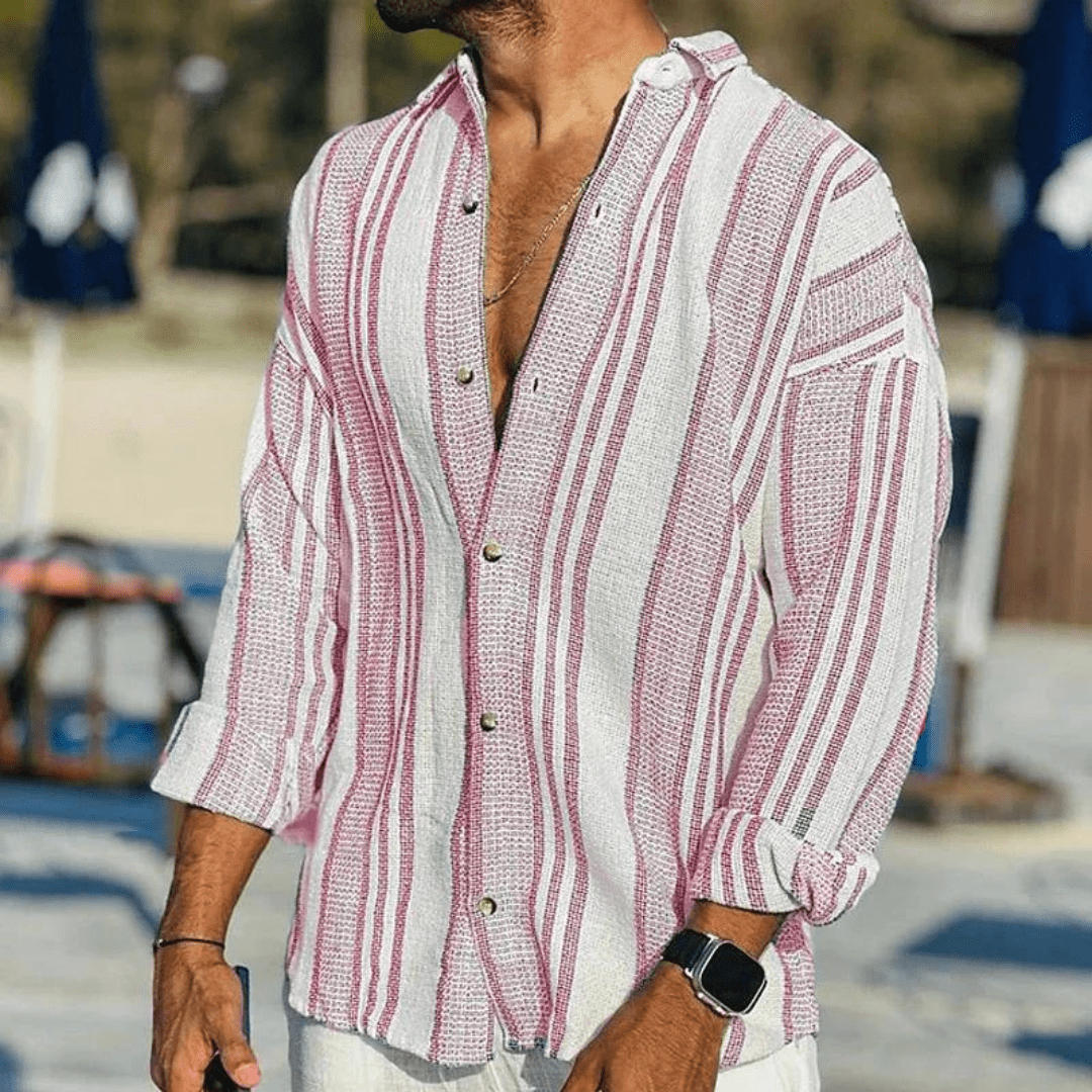 Men's lightweight Elias summer button shirt, short sleeve, casual, breathable resortwear