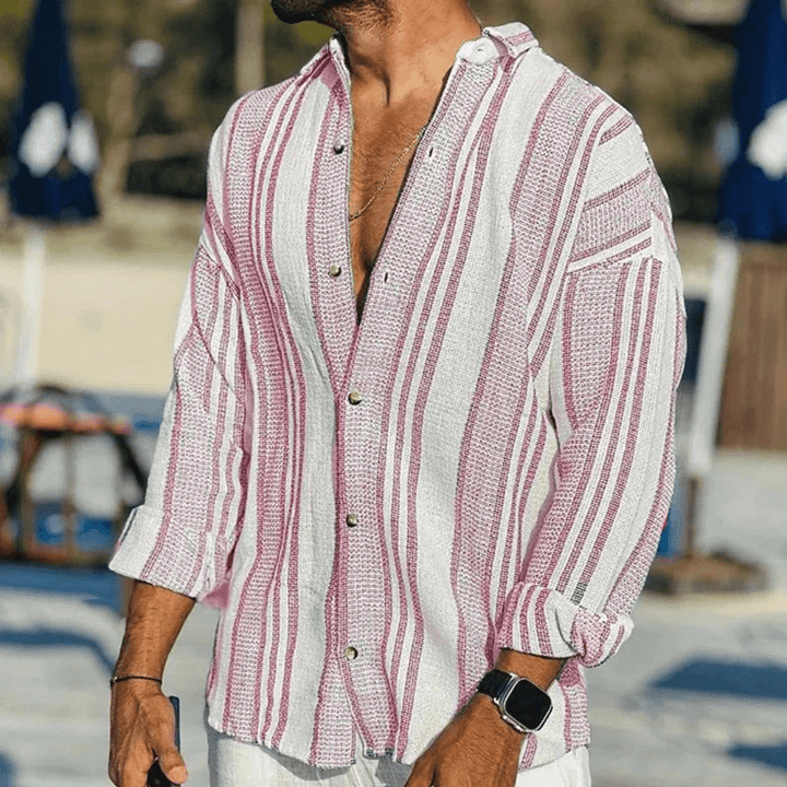 Men's lightweight Elias summer button shirt, short sleeve, casual, breathable resortwear