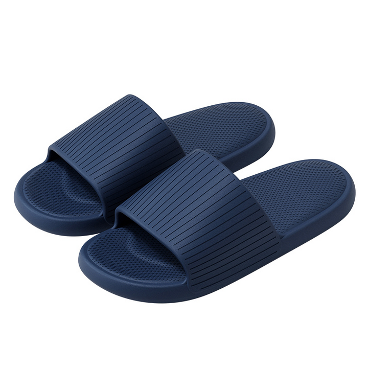 Pair of men's summer slide sandals, lightweight EVA, non-slip, dark blue