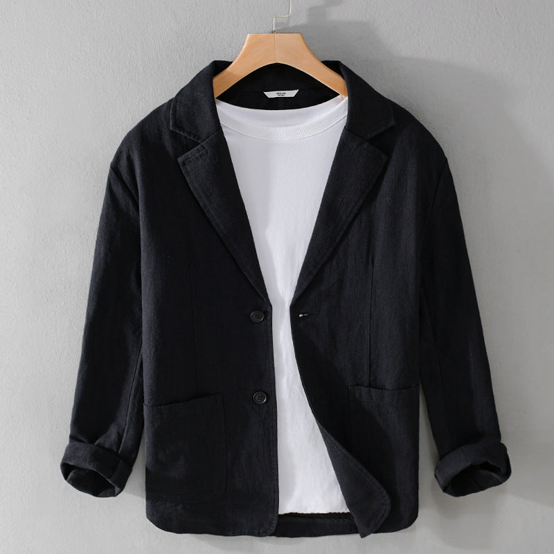 Man wearing a relaxed fit lightweight men's jacket, perfect for stylish everyday wear and versatile layering.