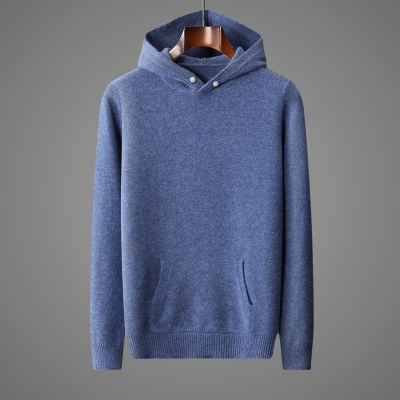 Stylish men's pullover hoodie, lightweight and comfortable, shown in camel for all-season wear.