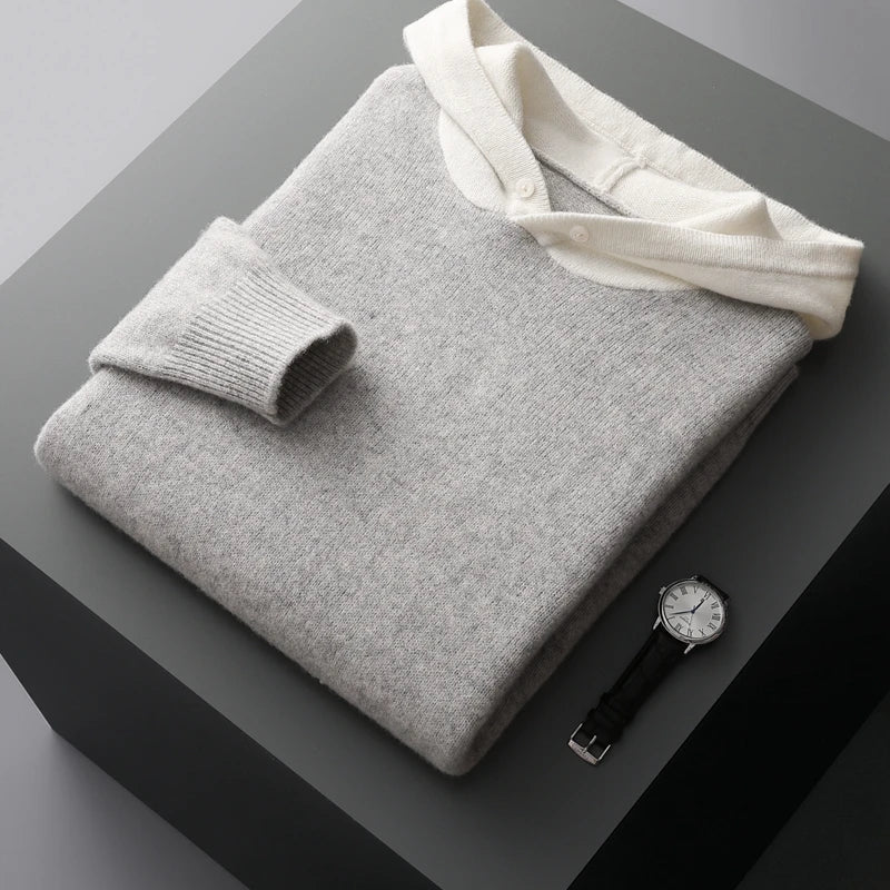 Men's light gray lightweight comfort hoodie, a versatile casual pullover for all seasons.
