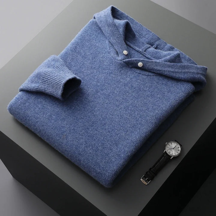 Comfortable men's all-season pullover hoodie, lightweight and stylish, available in multiple colors.