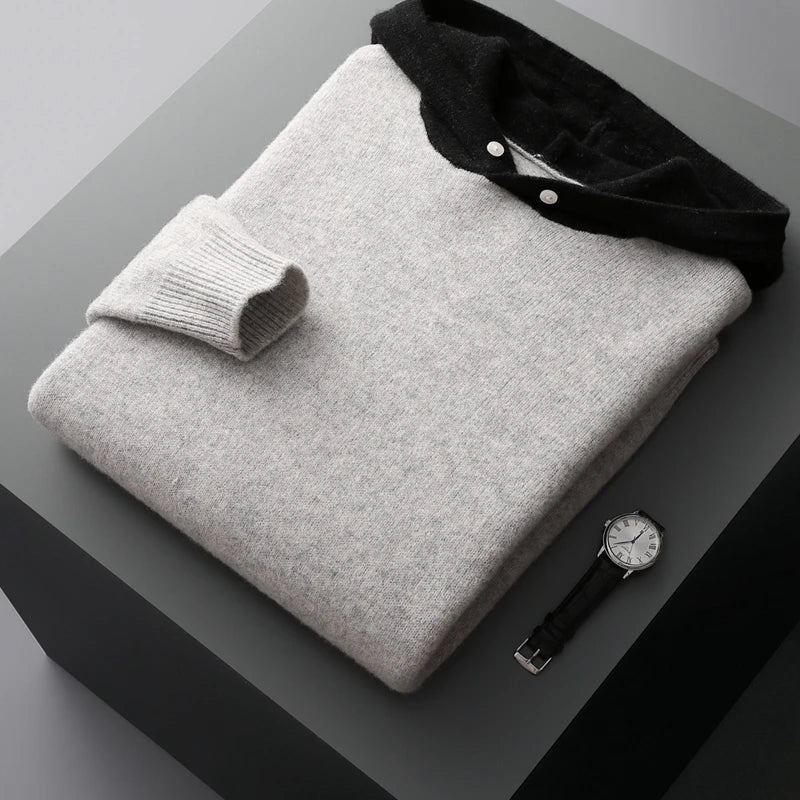 Casual men's lightweight blue hoodie, designed for comfort and versatile everyday styling.