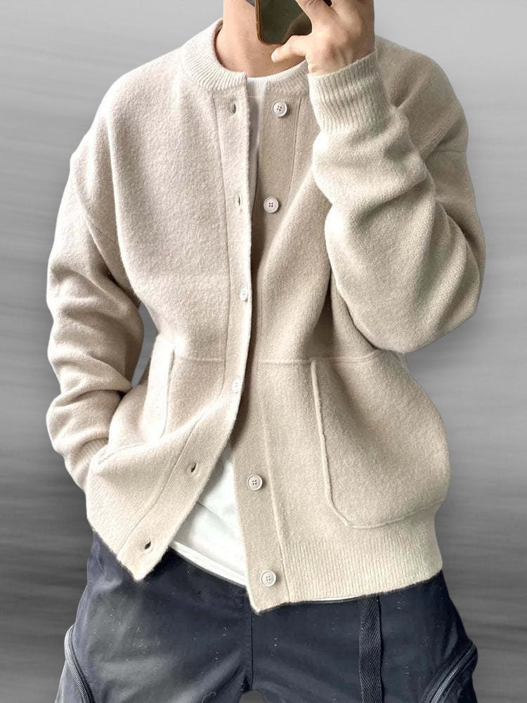 Stylish men's versatile navy lightweight cardigan. Ideal for office wear or a casual weekend layering piece.