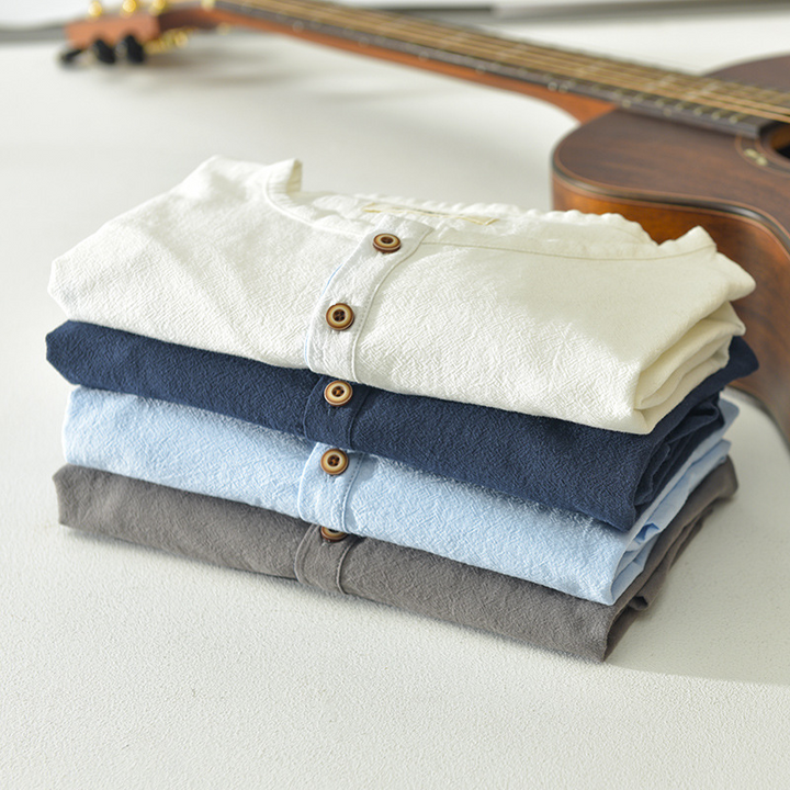 Modern men's Henley shirt in a contemporary color. Ideal for smart casual wear & relaxed summer outfits.