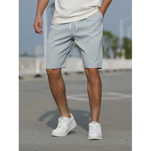 Lightweight men's high-waist shorts, ideal for travel & warm weather. Comfortable relaxed fit, great for summer.