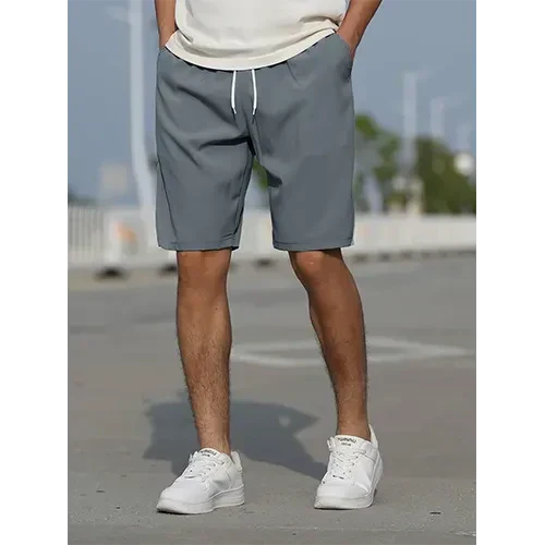 Comfortable men's relaxed fit high-waist shorts. Lightweight fabric, great for warm weather & casual summer days.