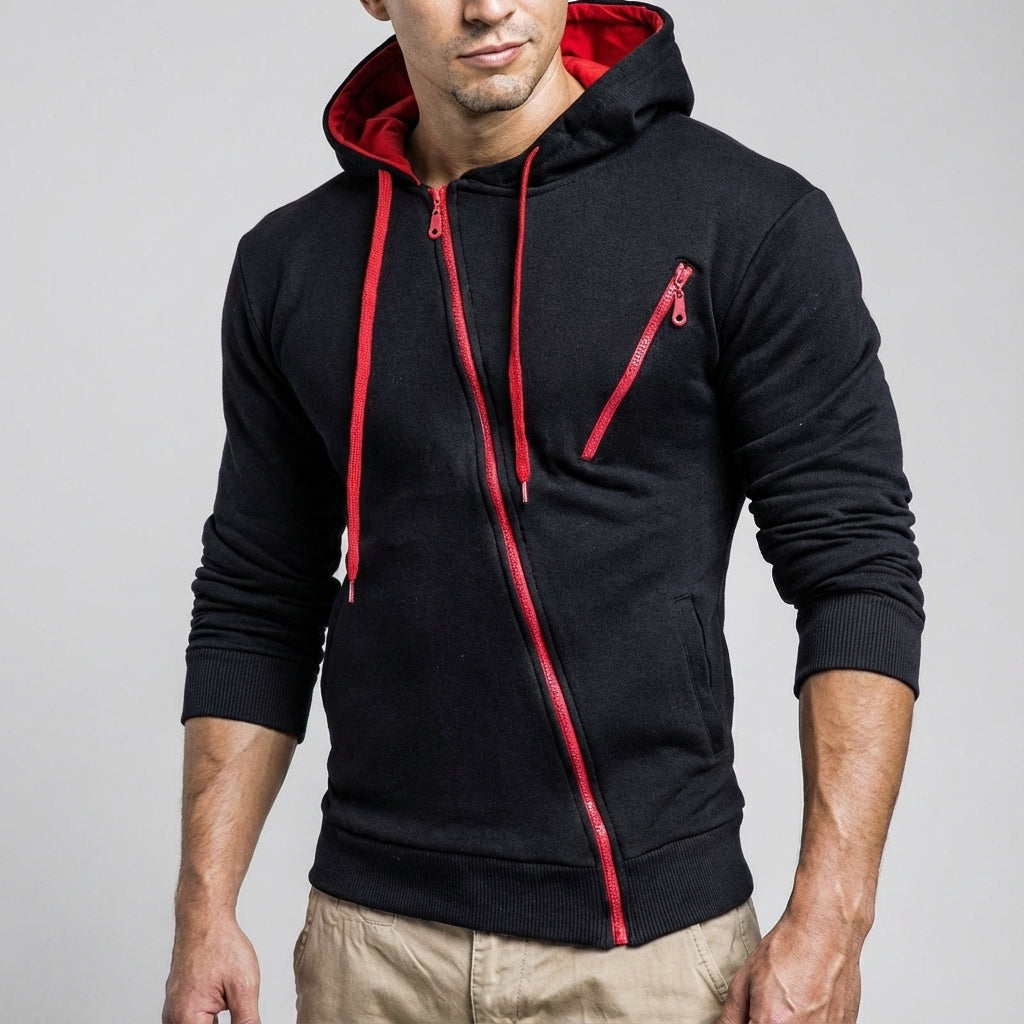 Men's activewear hooded jacket in a sleek design, suitable for training and gym