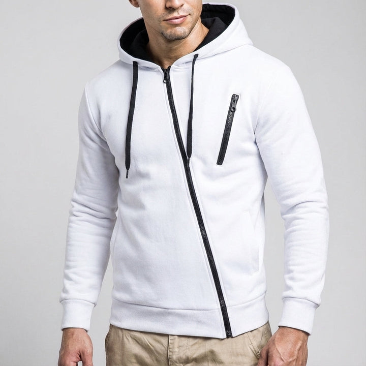 Lightweight men's fleece hooded jacket, athletic and comfortable sportswear