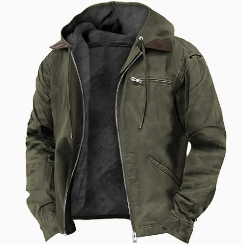 Modern men's hooded transitional jacket. Lightweight zip-up design, perfect for everyday casual and outdoor adventures.