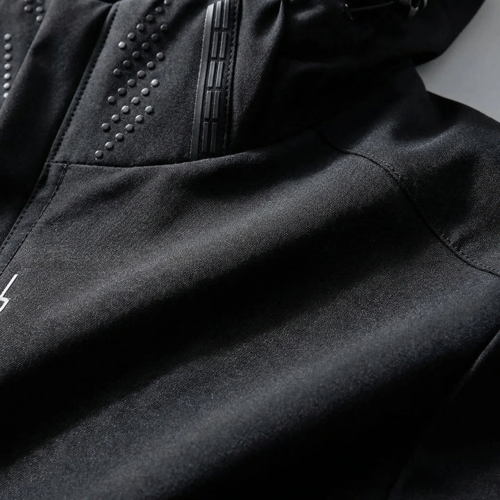 Stylish men's lightweight hooded windbreaker jacket, designed for comfort & active outdoor adventures.