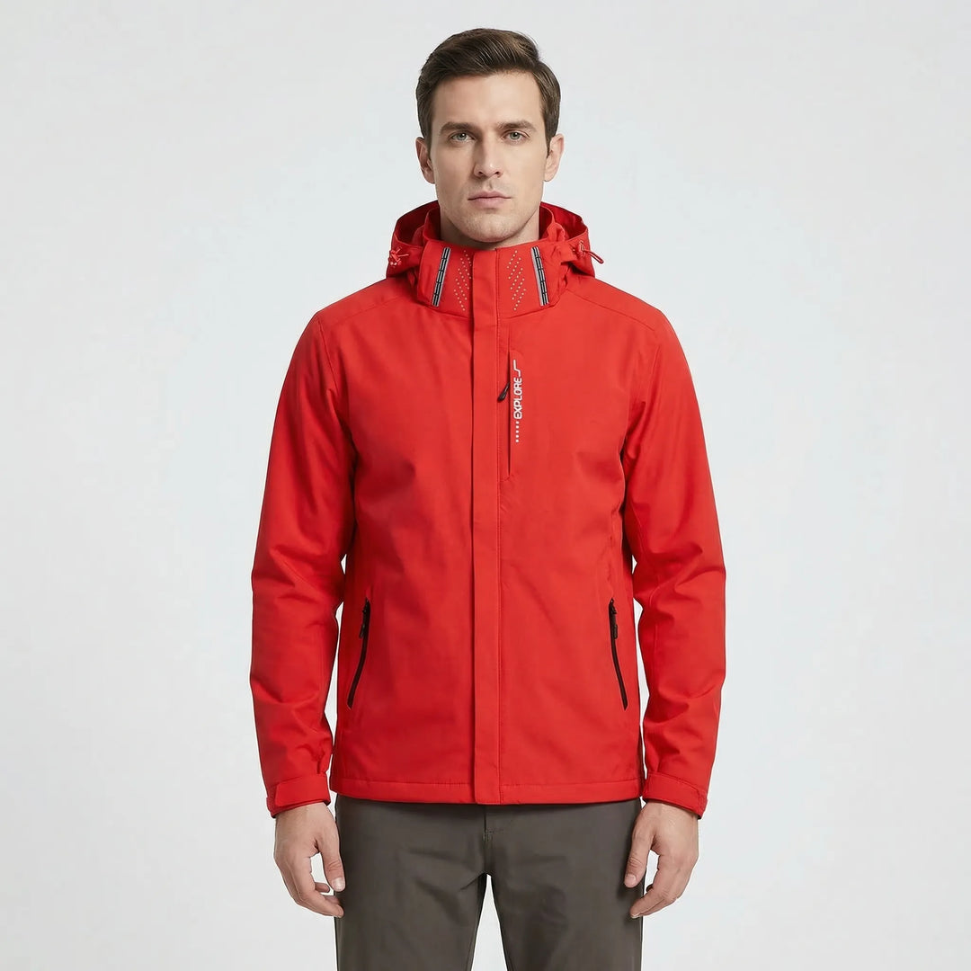 Ultra-light men's activewear windbreaker jacket with hood, breathable and water-repellent for all seasons.
