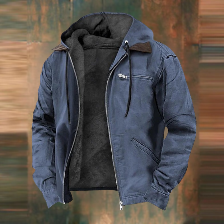 Casual men's lightweight hooded zip-up jacket. Ideal transitional outerwear for everyday comfort & style.