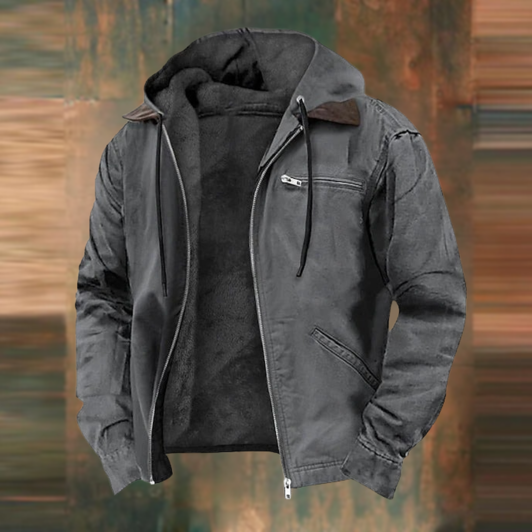 Stylish men's lightweight hooded jacket. A comfortable zip-up design, great for casual layering in any season.