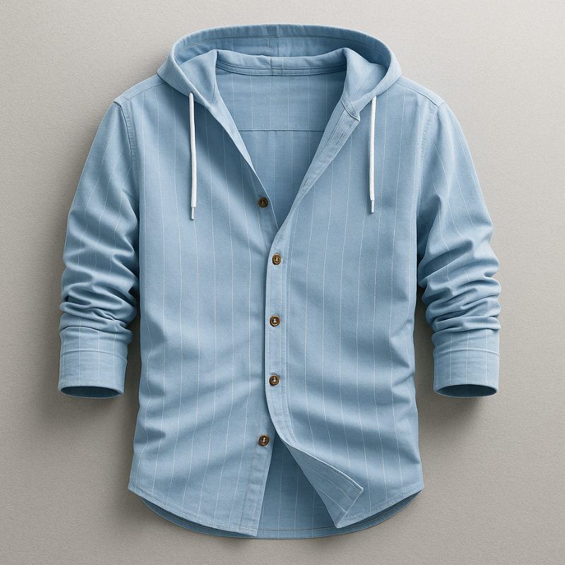 Men's lightweight hoodie shirt, relaxed fit. Perfect for casual wear, spring & summer fashion. Easy comfort long sleeve top.