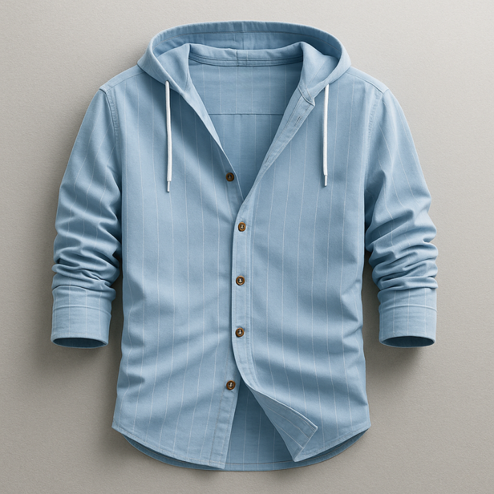 Men's lightweight hoodie shirt, relaxed fit. Perfect for casual wear, spring & summer fashion. Easy comfort long sleeve top.