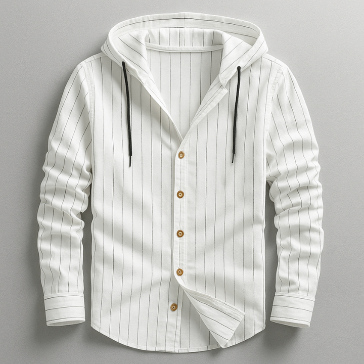 Stylish men's casual lightweight hoodie shirt. Relaxed fit offers easy comfort, great for versatile spring fashion.