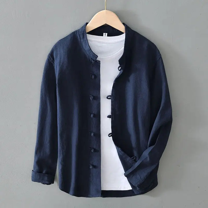 Men's lightweight Katana jacket in sleek navy, perfect for effortless casual style & comfort in spring/summer.