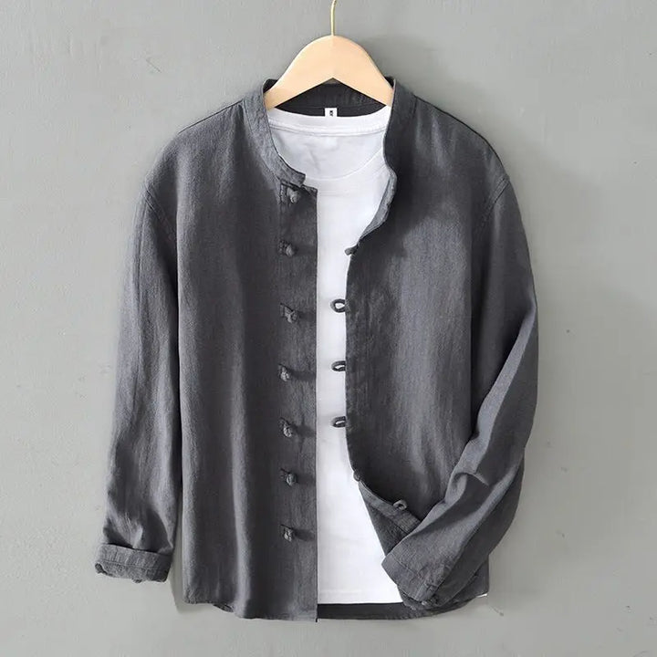 Breathable men's spring jacket, a white lightweight Katana style, ideal for stylish and comfortable summer outerwear.