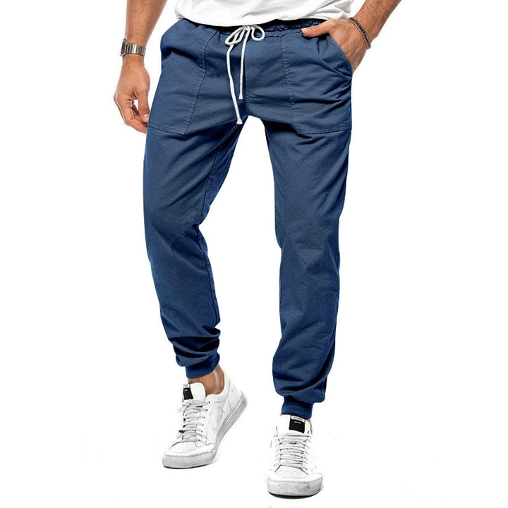 Men's lightweight linen blend joggers with stretch. Perfect for casual comfort & active lifestyles.