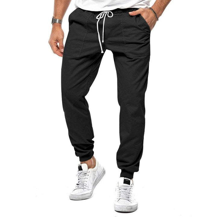Lightweight men's linen blend joggers featuring stretch. Ultimate comfort activewear for casual style.