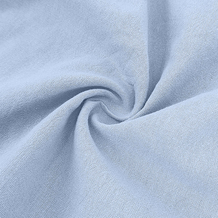 Folded men's linen-blend polo set. Breathable two-piece shorts & shirt for travel or lounge wear.