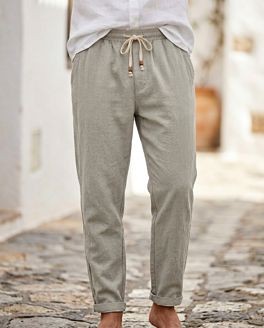Men's summer linen drawstring pants. Lightweight, comfortable, and perfect for a relaxed fit.