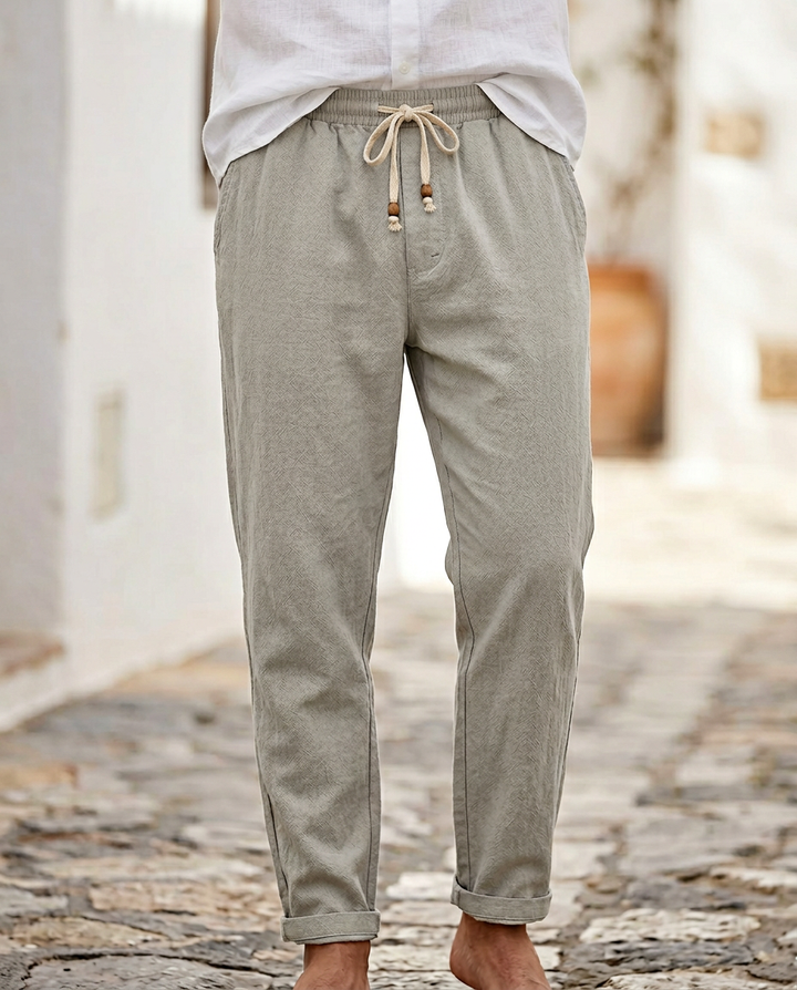 Men's summer linen drawstring pants. Lightweight, comfortable, and perfect for a relaxed fit.