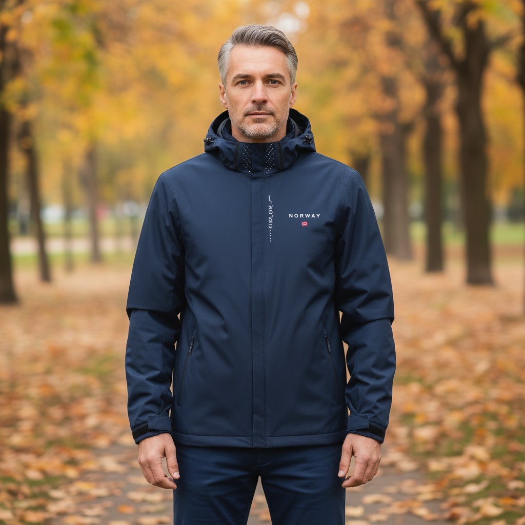 Men's lightweight outdoor jacket, Matteo, in black, breathable & water-resistant for spring/autumn hiking