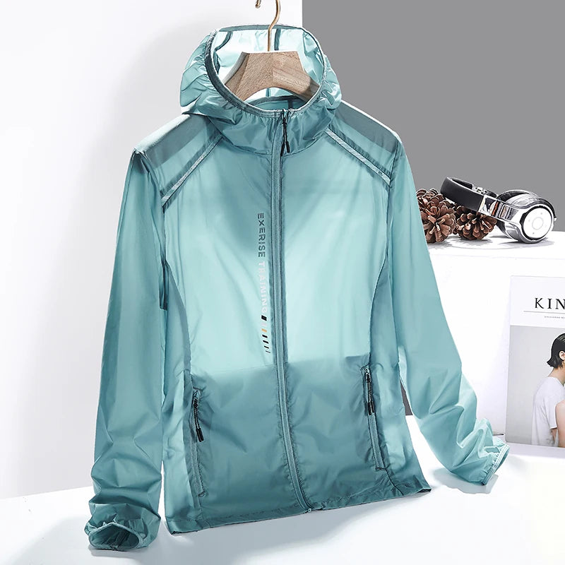 Men's lightweight outdoor windbreaker jacket, perfect for hiking, camping, and active adventures.