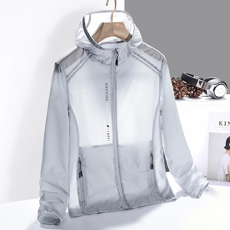 Weather-resistant men's activewear jacket, ideal lightweight gear for travel and outdoor exploration.