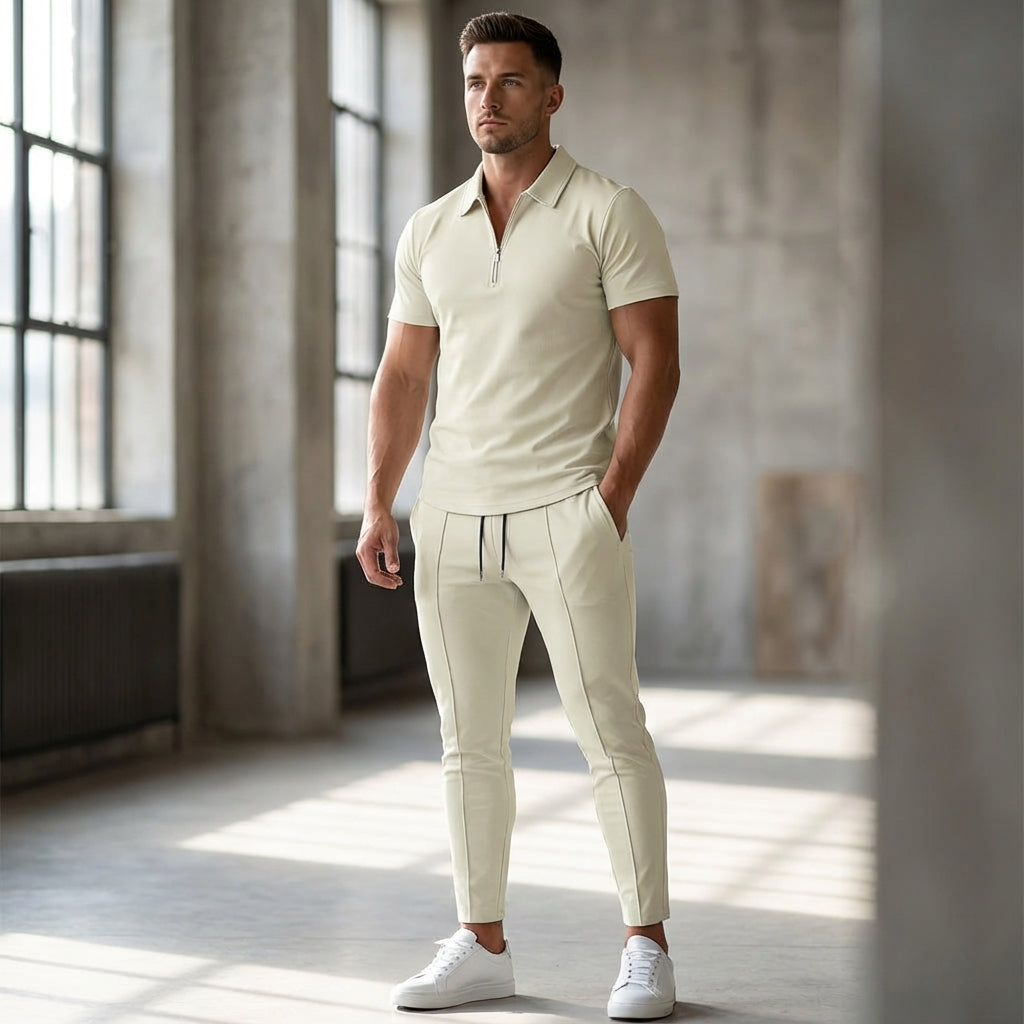 Men's lightweight polyester tracksuit for training, activewear & leisure, perfect for spring sports.