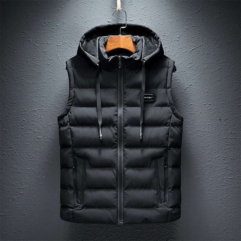 Lightweight men's puffer vest, great for casual wear and adding an extra warm layer.