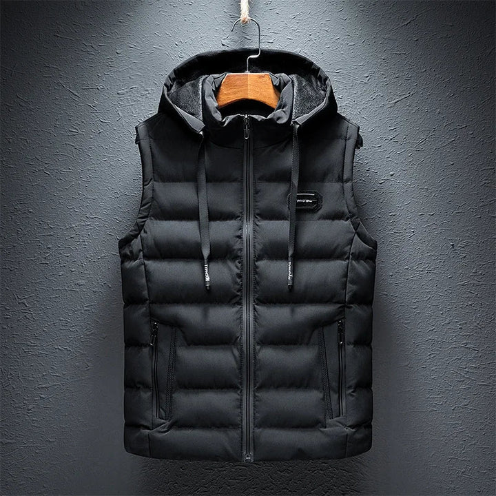 Lightweight men's puffer vest, great for casual wear and adding an extra warm layer.