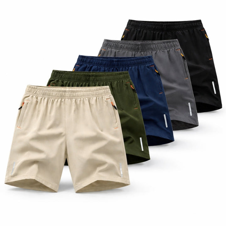 Quick-dry gym shorts for men, featuring an elastic waistband and comfortable, flexible fit.