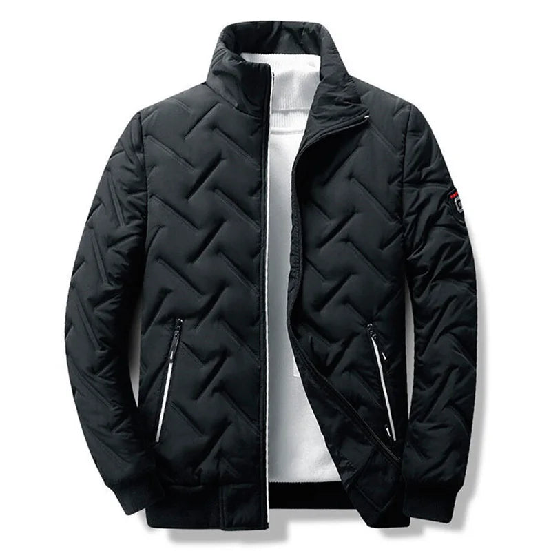 Stylish men's quilted jacket with a comfort fit. Versatile lightweight outerwear, great for fall and mild winters.