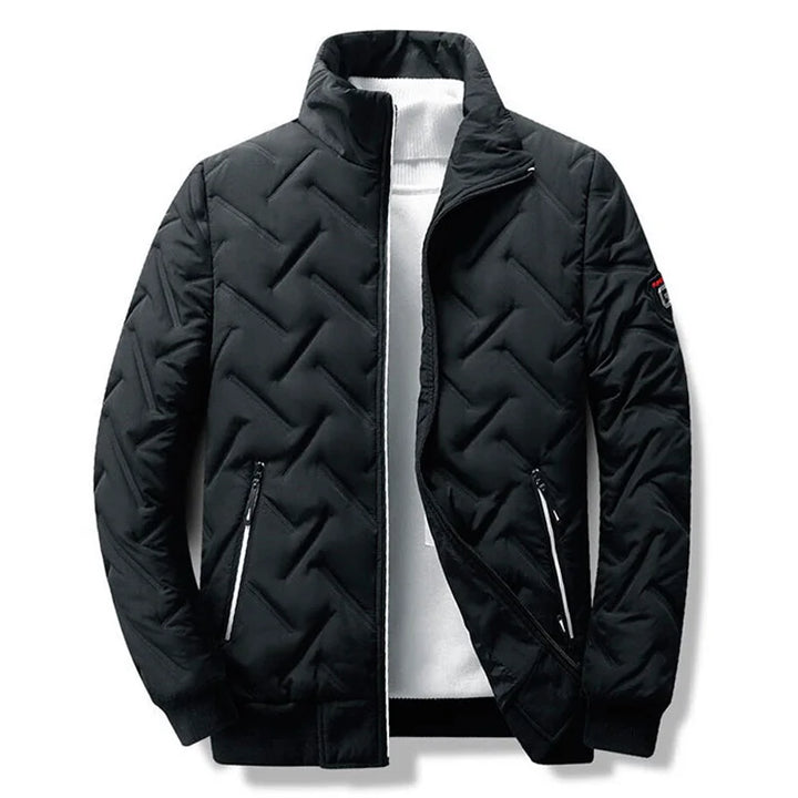 Stylish men's quilted jacket with a comfort fit. Versatile lightweight outerwear, great for fall and mild winters.
