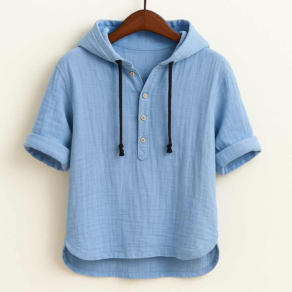 Men's lightweight relaxed fit hoodie shirt in a casual style, perfect for everyday comfort and spring wear.