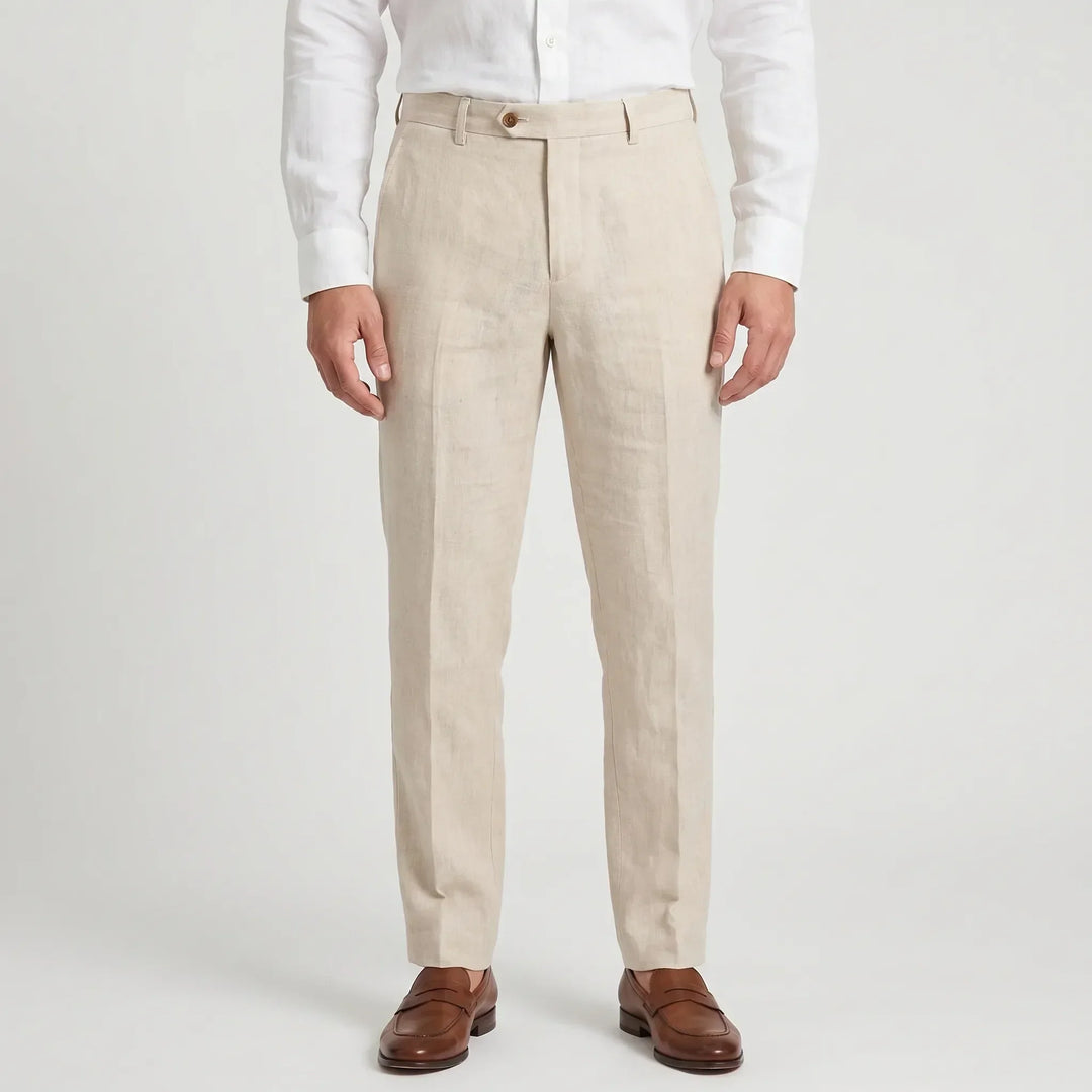 Versatile men's relaxed fit pants, lightweight & breathable for summer, great for various casual outfits.