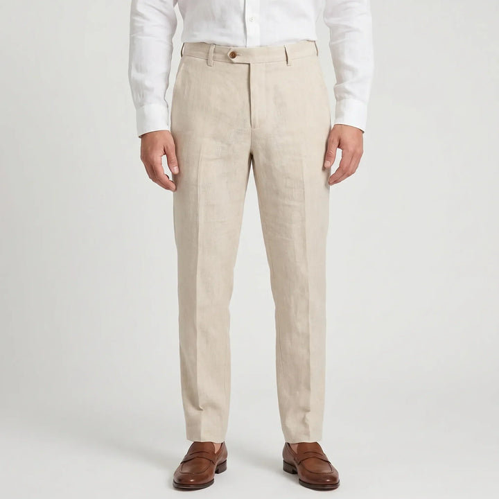 Versatile men's relaxed fit pants, lightweight & breathable for summer, great for various casual outfits.