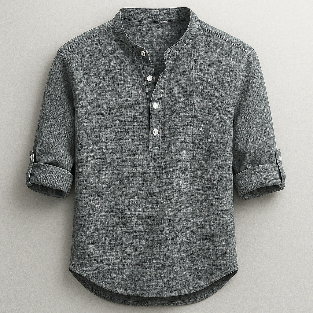 Comfortable men's short sleeve henley shirt, lightweight & soft for everyday wear or resort fashion.