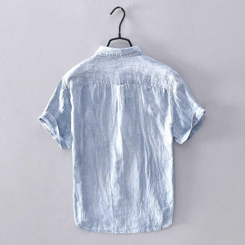 Casual men's short-sleeve summer shirt, lightweight, relaxed fit, button-front style for warm weather.