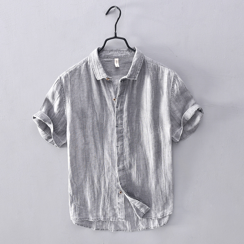 Stylish men's short-sleeve summer shirt. Lightweight, relaxed fit, button-up, perfect for casual everyday wear.