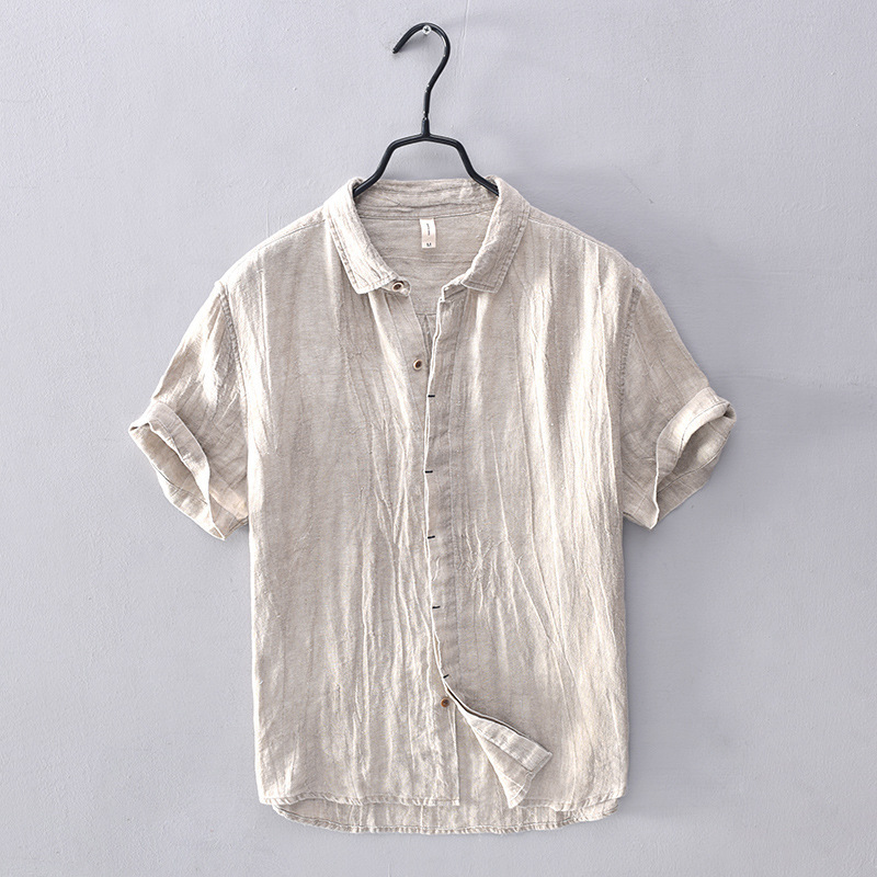 Men's short-sleeve summer shirt. Lightweight fabric, relaxed fit, button-front for warm weather and casual style.