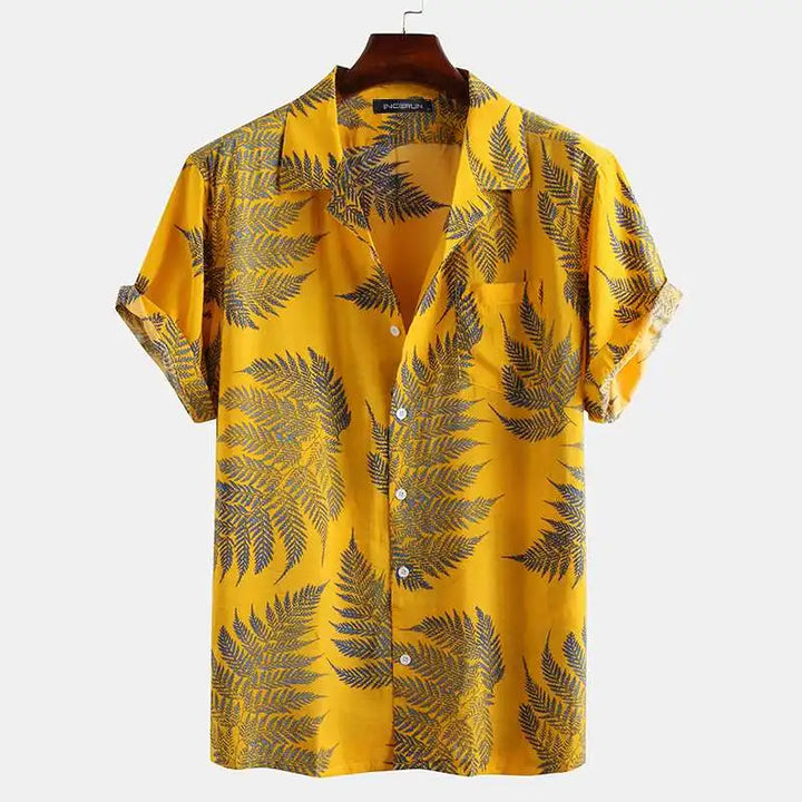 Men's lightweight short-sleeve summer shirt with a modern cut, perfect for warm weather casual wear.