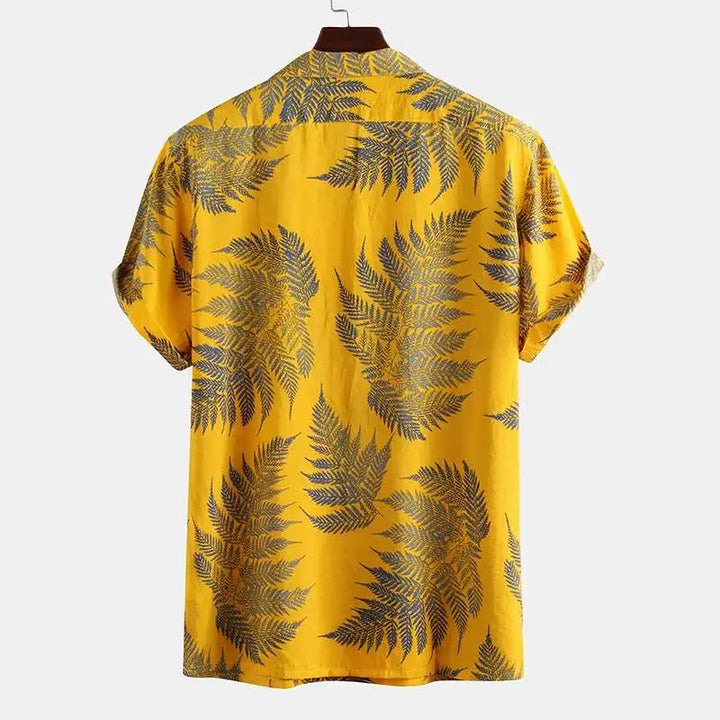 Comfortable lightweight men's summer shirt, short-sleeve with a modern cut for warm weather style.