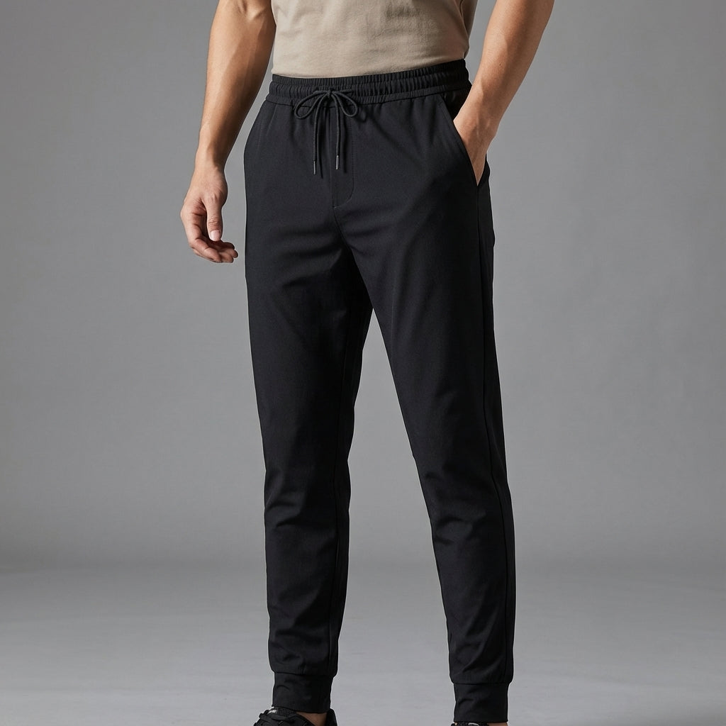 Men's comfortwear slim fit pants, versatile solid color for various casual outfits