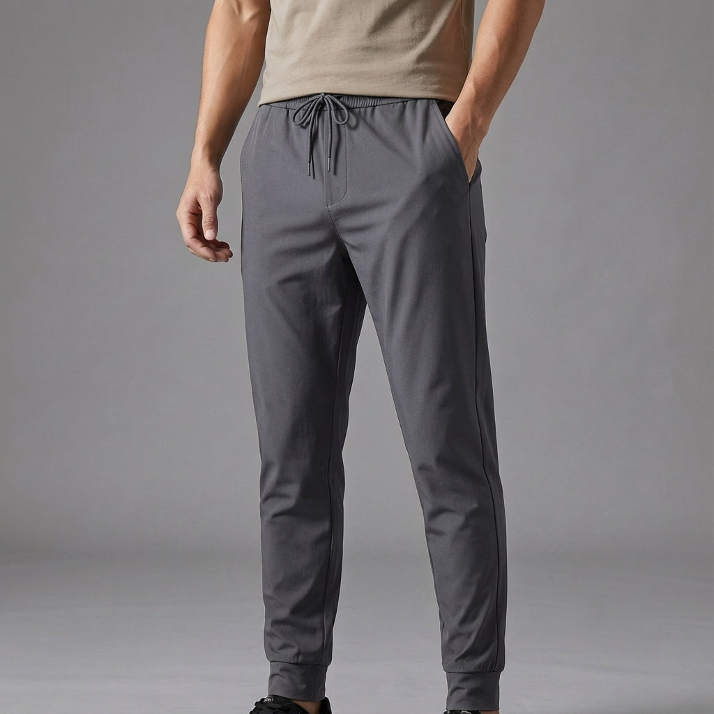 Slim fit casual pants for men, lightweight solid color, great for everyday fashion